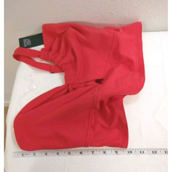 WILD FABLE WOMENS XXL RED TANKINI TOP BRALETTE CROPPED BACK STRAP STRETCH SOLID - Picture 11 of 11